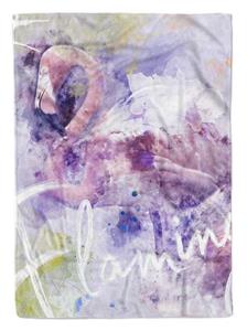 Sinus Art Handtücher »Großes Handtuch Badehandtuch Strandhandtuch Duschhandtuch SplashArt Tier Serie Kunstvoll Flamingo II« (1-St), Handtuch