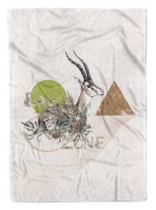 Sinus Art Handtücher »Handtuch Strandhandtuch Saunatuch Kuscheldecke Antilope Afrika Blumen K« (1-St), Handtuch