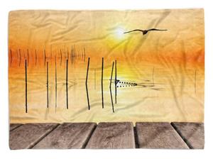 Sinus Art Handtücher »Handtuch Strandhandtuch Saunatuch Kuscheldecke mit Fotomotiv Sonnenuntergang Mö« (1-St), Handtuch