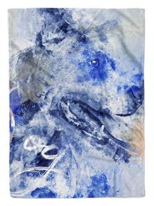 Sinus Art Handtücher »Handtuch Strandhandtuch Saunatuch Kuscheldecke SplashArt Tier Serie Kunstvoll Dog Motiv« (1-St), Handtuch