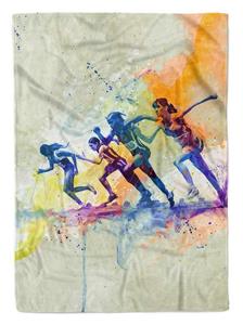 Sinus Art Handtücher »SplashArt Sport Handtuch Strandhandtuch Saunatuch Kuscheldecke Kunstvoll Running V Sporth« (1-St), Handtuch