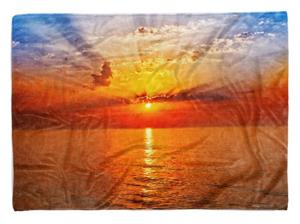 Sinus Art Handtücher »Handtuch Strandhandtuch Saunatuch Kuscheldecke mit Fotomotiv Sonnenuntergang Me« (1-St), Handtuch