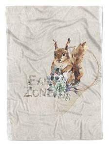 Sinus Art Handtücher »Handtuch Strandhandtuch Saunatuch Kuscheldecke Eichhörnchen Blumen Wass« (1-St), Handtuch