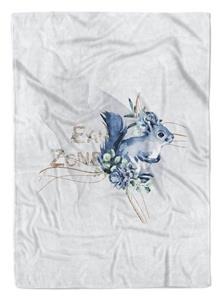 Sinus Art Handtücher »Handtuch Strandhandtuch Saunatuch Kuscheldecke Eichhörnchen Blumen« (1-St), Handtuch