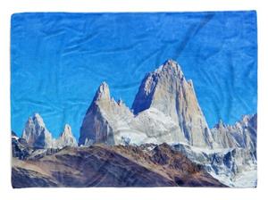 Sinus Art Handtücher »Handtuch Strandhandtuch Saunatuch Kuscheldecke mit Fotomotiv Dolomiten Berge Schnee« (1-St), Handtuch