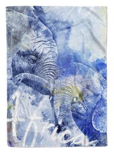 Sinus Art Handtücher »Handtuch Strandhandtuch Saunatuch Kuscheldecke SplashArt Tier Serie Kunstvoll Elephant Mo« (1-St), Handtuch