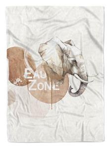 Sinus Art Handtücher »Handtuch Strandhandtuch Saunatuch Kuscheldecke Elefant Stoßzähne Wasser« (1-St), Handtuch
