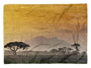 Sinus Art Handtücher »Handtuch Strandhandtuch Saunatuch Kuscheldecke mit Fotomotiv Afrika Berg Kilimandscharo« (1-St), Handtuch