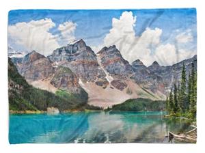 Sinus Art Handtücher »Handtuch Strandhandtuch Saunatuch Kuscheldecke mit Fotomotiv Alpen Bergsee Berge Natur« (1-St), Handtuch