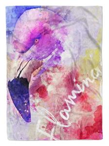 Sinus Art Handtücher »Handtuch Strandhandtuch Saunatuch Kuscheldecke SplashArt Tier Serie Kunstvoll Flamingo Mo« (1-St), Handtuch