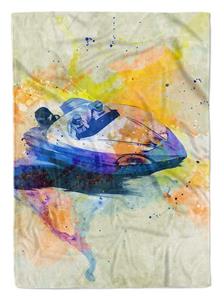 Sinus Art Handtücher »SplashArt Sport Handtuch Strandhandtuch Saunatuch Kuscheldecke Kunstvoll Speedboat I Spor« (1-St), Handtuch