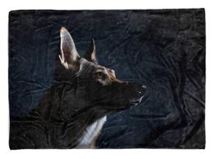 Sinus Art Handtücher »Handtuch Strandhandtuch Saunatuch Kuscheldecke mit Tiermotiv Hund« (1-St), Handtuch