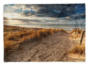 Sinus Art Handtücher »Handtuch Strandhandtuch Saunatuch Kuscheldecke mit Fotomotiv Strandweg Ostsee S« (1-St), Handtuch