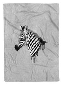 Sinus Art Handtücher »Handtuch Strandhandtuch Saunatuch Kuscheldecke Grau Baby Zebra Motiv« (1-St), Handtuch