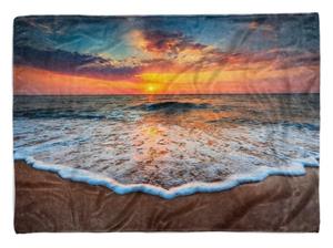 Sinus Art Handtücher »Handtuch Strandhandtuch Saunatuch Kuscheldecke mit Fotomotiv Meer Strand Wellen« (1-St), Handtuch