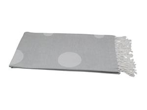 My Hamam Strandtuch »Hamamtuch grau weiß 100x180 cm Punkt-Muster« (1-St), saugstark und kompakt