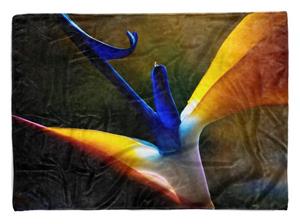 Sinus Art Handtücher »Handtuch Strandhandtuch Saunatuch Kuscheldecke mit Fotomotiv Strelitzia Blume S« (1-St), Handtuch