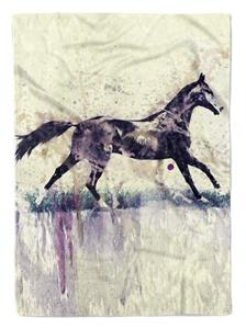 Sinus Art Handtücher »Handtuch Strandhandtuch Saunatuch Kuscheldecke SplashArt Tier Serie Kunstvoll Horse II Mo« (1-St), Handtuch