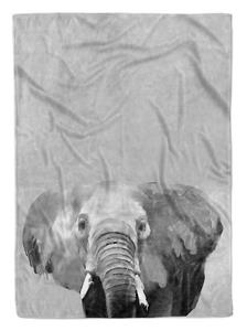 Sinus Art Handtücher »Handtuch Strandhandtuch Saunatuch Kuscheldecke Grau Elefant Motiv Afrika Kunstvoll« (1-St), Handtuch