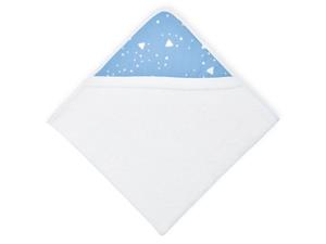 KraftKids Kapuzenhandtuch »abgerundete Dreiecke weiß auf Blau«, 100% Baumwolle, extra dickes und weiches Frottee, eingefasst mit Schrägband