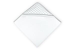 KraftKids Kapuzenhandtuch »graue Punkte auf Weiss«, 100% Baumwolle, extra dickes und weiches Frottee, eingefasst mit Schrägband