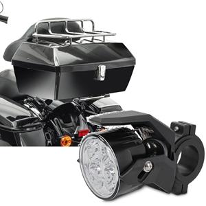 Craftride Set: Topcase mit Gepäckgrill Missouri 43Ltr für Chopper sw  mit Zusatzscheinwerfer LED S2 einzeln ECE