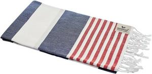 Carenesse Strandtuch »Hamamtuch Tommy 100 x 180 cm Hamam Handtuch Baumwolle blau-weiß-rot«, breite & saugfähig Pestemal Fouta Saunatuch Strandtuch Camping Towel