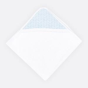 KraftKids Kapuzenhandtuch »weiße Feder Muster auf Blau«, 100% Baumwolle, extra dickes und weiches Frottee, eingefasst mit Schrägband
