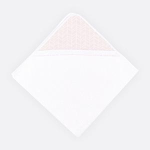 KraftKids Kapuzenhandtuch »weiße Feder Muster auf Rosa«, 100% Baumwolle, extra dickes und weiches Frottee, eingefasst mit Schrägband