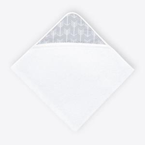 KraftKids Kapuzenhandtuch »weiße Pfeile auf Grau«, 100% Baumwolle, extra dickes und weiches Frottee, eingefasst mit Schrägband