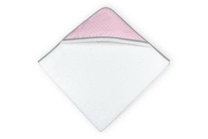KraftKids Kapuzenhandtuch »weiße Punkte auf Rosa«, 100% Baumwolle, extra dickes und weiches Frottee, eingefasst mit Schrägband
