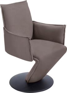 K+w Komfort & Wohnen Drehstuhl Drive, Leder CLOUD, Sessel mit federnder Sitzschale, Drehteller in Metall schwarz Struktur