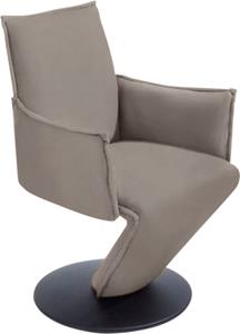 K+w Komfort & Wohnen Drehstuhl Drive, Leder CLOUD, Sessel mit federnder Sitzschale, Drehteller in Metall schwarz Struktur