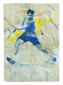 Sinus Art Handtücher »SplashArt Sport Handtuch Strandhandtuch Saunatuch Kuscheldecke Kunstvoll Tennis II Sporth« (1-St), Handtuch