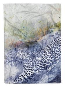 Sinus Art Handtücher »Handtuch Strandhandtuch Saunatuch Kuscheldecke SplashArt Tier Serie Kunstvoll Leopard VI« (1-St), Handtuch