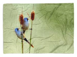 Sinus Art Handtücher »Handtuch Strandhandtuch Saunatuch Kuscheldecke mit Tiermotiv kleine Vögel auf R« (1-St), Handtuch