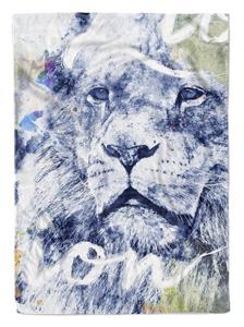 Sinus Art Handtücher »Handtuch Strandhandtuch Saunatuch Kuscheldecke SplashArt Tier Serie Kunstvoll Lion II Mot« (1-St), Handtuch