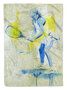 Sinus Art Handtücher »SplashArt Sport Handtuch Strandhandtuch Saunatuch Kuscheldecke Kunstvoll Tennis Sporthand« (1-St), Handtuch