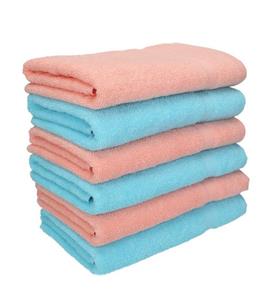 Betz Handtücher »6 Stück Handtücher Palermo 100% Baumwolle Größe 50 x 100 cm Handtuch Set Farbe apricot und türkis«