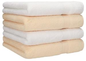Betz Handtücher »4 Stück Handtücher Premium 100% Baumwolle 4 Handtücher Farbe weiß und beige«