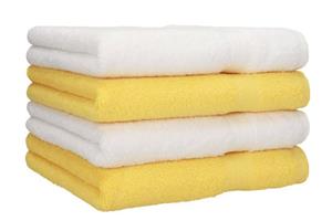 Betz Handtücher »4 Stück Handtücher Premium 100% Baumwolle 4 Handtücher Farbe weiß und gelb«