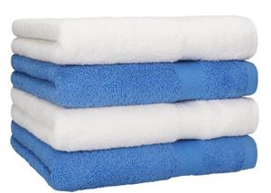 Betz Handtücher »4 Stück Handtücher Premium 100% Baumwolle 4 Handtücher Farbe weiß und hellblau«