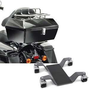 Craftride Set: Topcase mit Gepäckgrill Missouri 43Ltr für Chopper sw  mit Rangierhilfe Easy Mover II bis 400kg grau