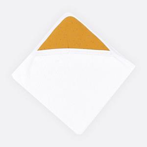 KraftKids Kapuzenhandtuch »Musselin goldene Punkte auf Gelb«, 100% Baumwolle, extra dickes und weiches Frottee, eingefasst mit Schrägband