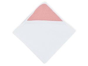 KraftKids Kapuzenhandtuch »Musselin rosa Punkte«, 100% Baumwolle, extra dickes und weiches Frottee, eingefasst mit Schrägband