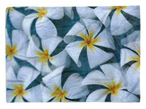 Sinus Art Handtücher »Handtuch Strandhandtuch Saunatuch Kuscheldecke mit Fotomotiv Plumeria Blumen we« (1-St), Handtuch