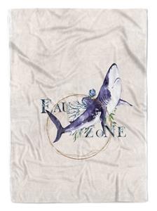 Sinus Art Handtücher »Handtuch Strandhandtuch Saunatuch Kuscheldecke Kunstvoll Ozean Hai Unterwasser Motiv« (1-St), Handtuch