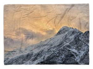 Sinus Art Handtücher »Handtuch Strandhandtuch Saunatuch Kuscheldecke mit Fotomotiv Berggipfel Himmel Berg« (1-St), Handtuch