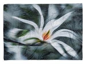 Sinus Art Handtücher »Handtuch Strandhandtuch Saunatuch Kuscheldecke mit Fotomotiv Weiße Blüte Blume« (1-St), Handtuch