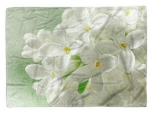 Sinus Art Handtücher »Handtuch Strandhandtuch Saunatuch Kuscheldecke mit Fotomotiv Weiße Blüten Blume« (1-St), Handtuch